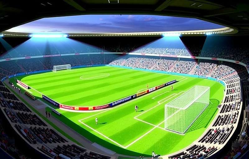 FIFA 2002 World Cup stadium rendering with crowd and players