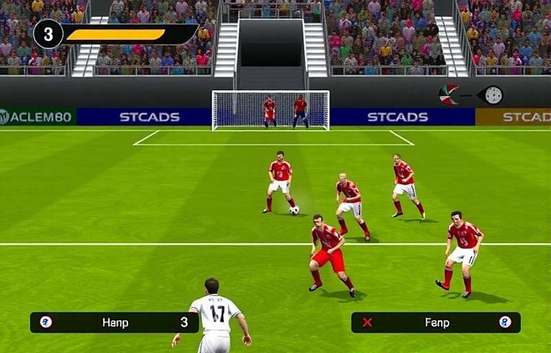 FIFA 2002 World Cup gameplay showing a match in progress
